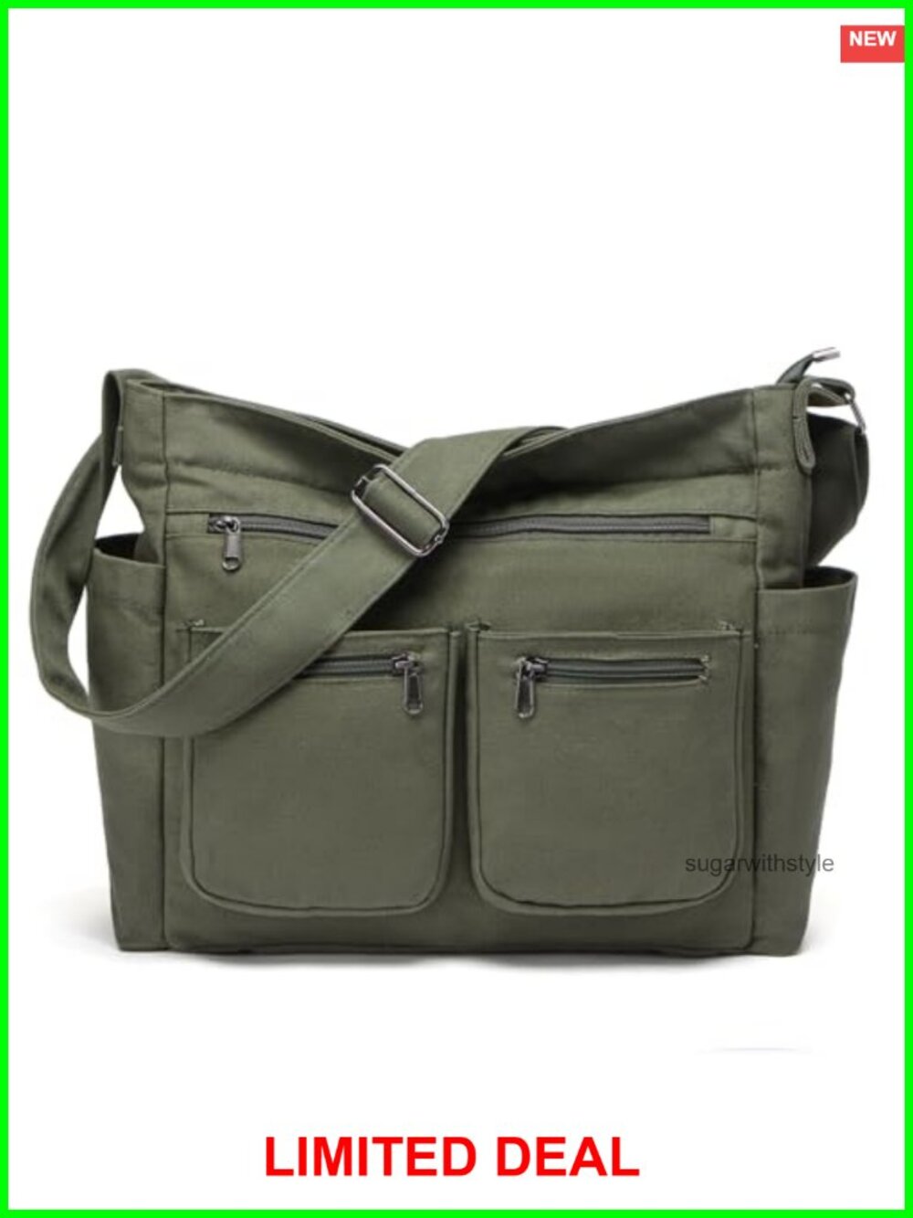 Large Canvas Crossbody Tote Hobo Shoulder Laptop Bag Unisex